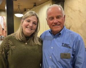 Outgoing board members Heather Simpson and Marty Askins. Marvin Anderson was unable to attend in person.